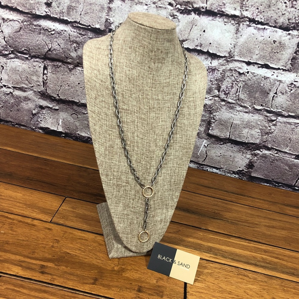 Luxury 14k Gold filled Antique Silvr tone necklace